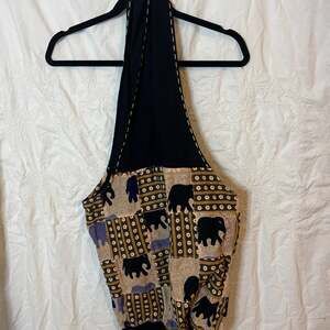 Boho Hippie Thai Cotton Elephant Print Sling Hobo Crossbody Bag